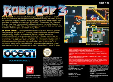 RoboCop 3 (Europe) box cover back